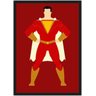 Quadro Decorativo Shazam Desenho Heróis Geek Salas Quartos Com Moldura - 1