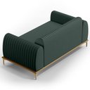 Ver imagem 6 de Sofá 2 Lugares para Sala de Estar Molino 150 Cm D02 Pés D'ouro Linho Verde Musgo C-117 - Lyam