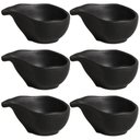 Ver imagem 1 de Kit 6 Molheiras 40ml Cerâmica Oval 8x6cm Orgânico Preto Matte Porto Brasil Caldas Shoyu