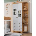 Ver imagem 4 de Armário Infantil 2 Portas 3 Gavetas Uli - Moveis Peroba Amendoa/branco