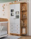 Ver imagem 4 de Armário Infantil 2 Portas 3 Gavetas Uli - Moveis Peroba Amendoa/branco