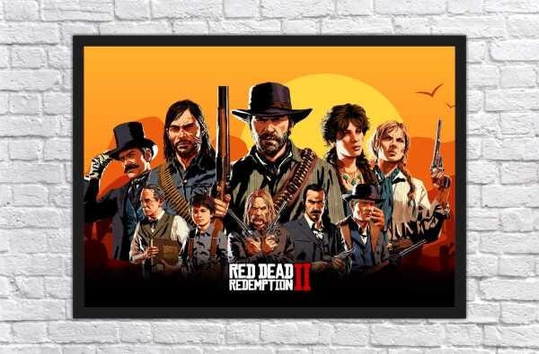 Placa Decorativa mdf Mapa Red Dead Redemption 2