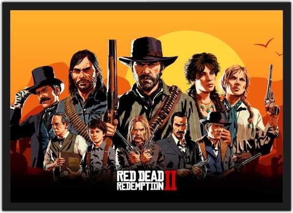 Placa Decorativa mdf Mapa Red Dead Redemption 2