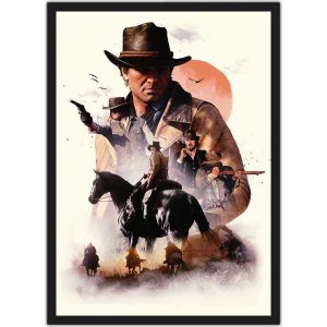 Quadro Decorativo Red Dead Redemption Jogos Games Salas Quartos Com Moldura G03