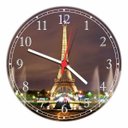 Ver imagem 1 de Relógio De Parede Cidade Torre Eiffel Decoração Salas Quartos Quartz