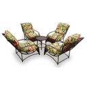Ver imagem 2 de Conjunto de Poltronas Fibra Sintética Espreguiçadeira Promo - 4 Poltronas + Mesa Centro - Tecido Saq