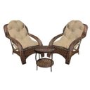 Ver imagem 1 de Conjunto de Poltronas Fibra Sintética Espreguiçadeira - 2 Poltronas + Mesa de Centro - Tecido Duna D