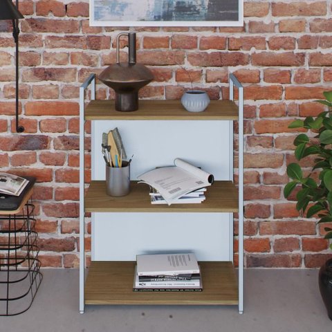 Estante 03 Prateleiras c/Fundo Yon 60cm Est.Branca