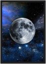 Ver imagem 1 de Quadro Decorativo Lua Galáxias Planetas Universo Espaço Decorações Salas Quartos Com Moldura G01