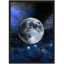 Ver imagem 1 de Quadro Decorativo Lua Galáxias Planetas Universo Espaço Decorações Salas Quartos Com Moldura G01