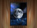 Ver imagem 2 de Quadro Decorativo Lua Galáxias Planetas Universo Espaço Decorações Salas Quartos Com Moldura G01
