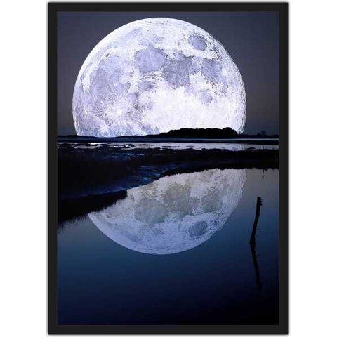 Quadro Decorativo Lua Galáxias Planetas Universo Espaço Decorações Salas Quartos Com Moldura G02