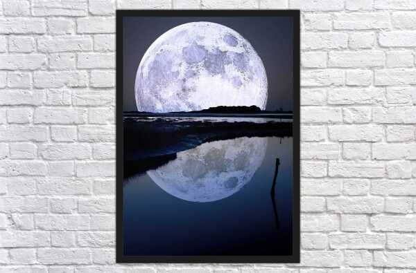 Quadro Decorativo Lua Galáxias Planetas Universo Espaço Decorações Salas Quartos Com Moldura G02 - 3