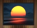 Ver imagem 2 de Quadro Decorativo Sol Mar Abstrato Decorações Salas Quartos Com Moldura