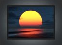 Ver imagem 3 de Quadro Decorativo Sol Mar Abstrato Decorações Salas Quartos Com Moldura