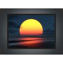 Ver imagem 3 de Quadro Decorativo Sol Mar Abstrato Decorações Salas Quartos Com Moldura