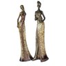 Estatua Africana Feminina em Resina 10,5x8x41cm - 7