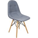 Ver imagem 2 de Kit 4 Cadeiras Charles Eames Botonê Eiffel Wood Estofada Couro - Cinza