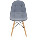 Ver imagem 3 de Kit 4 Cadeiras Charles Eames Botonê Eiffel Wood Estofada Couro - Cinza