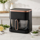 Ver imagem 2 de Fritadeira Elétrica Air Fryer Digital com Cesto de Vidro Preto