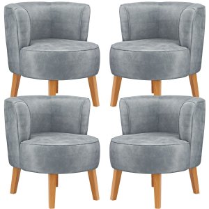 Jogo 4 Cadeira Estofadas para Sala de Espera Aconchegante Tecido Veludo Macia Ergonômica