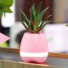 Caixa de Som Bluetooth Formato Vaso Inteligente para Plantas Rosa com Led - 2