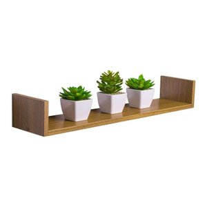 Prateleira U 70 X 20cm Freijó Suporte Invisível
