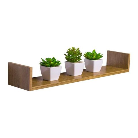 Prateleira U 70 X 20cm Freijó Suporte Invisível