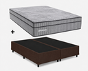 Ver imagem 1 de Cama Base King Marrom Colchão King Exclusive Sleep Molas Ensacadas 193x203 - Ortobom