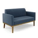 Ver imagem 2 de Poltrona Namoradeira Decorativa Isabella Pés Fixo em Madeira Castanho Suede Azul Marinho G19 - Gran