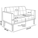 Ver imagem 4 de Poltrona Namoradeira Decorativa Isabella Pés Fixo em Madeira Castanho Suede Azul Marinho G19 - Gran 