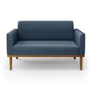Ver imagem 6 de Poltrona Namoradeira Decorativa Isabella Pés Fixo em Madeira Castanho Suede Azul Marinho G19 - Gran