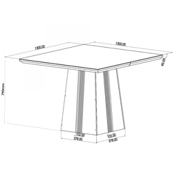 Mesa de Jantar Quadrada Sonhare com 8 Cadeiras Iza Off White/mel/bege/vd Off White - Casa Giulia - 6