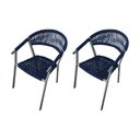 Ver imagem 1 de Kit 2 Cadeiras Decorativa Joana em Corda Náutica e Base em Alumínio Cinza/azul Marinho