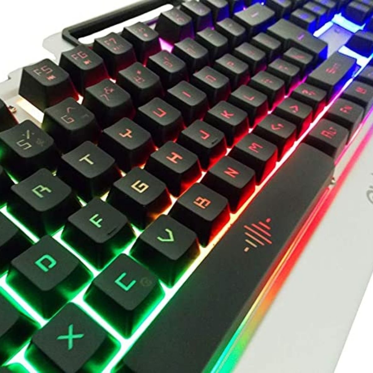 Kit Teclado Mouse Gamer Usb Rgb Metal Semi Mecânico C/ Led Bk G3000 Exbom - 5