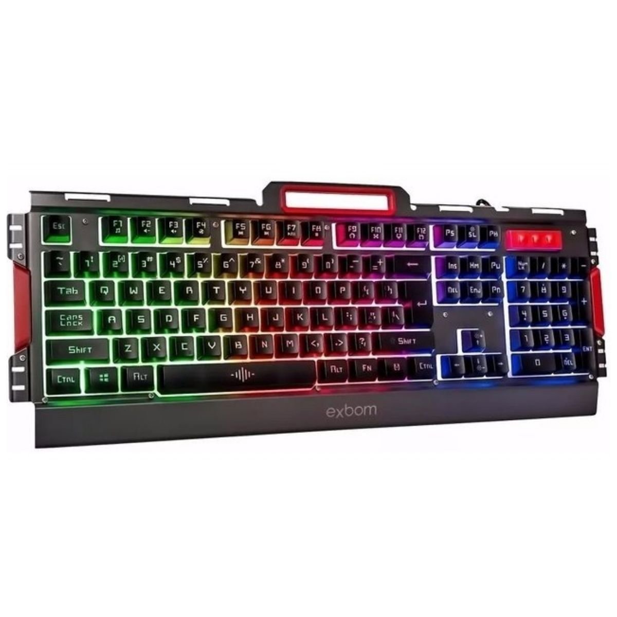 Kit Teclado Mouse Gamer Usb Rgb Metal Semi Mecânico C/ Led Bk G3000 Exbom - 6