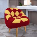 Ver imagem 2 de Kit 02 Poltrona Paloma Escritório Sala Pé Palito Suede Vermelho e Suede Mostarda - Dominic Decor