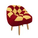 Ver imagem 3 de Kit 02 Poltrona Paloma Escritório Sala Pé Palito Suede Vermelho e Suede Mostarda - Dominic Decor