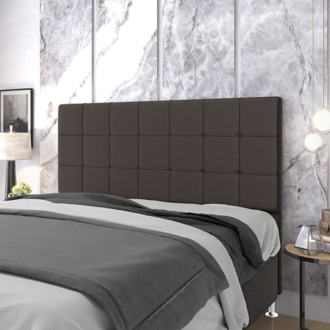 Cabeceira Áurea 195 para Cama King A-011 Couro Marrom Aradecor