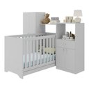 Ver imagem 2 de Berço 3 em 1 com Colchão e Guarda-roupas 4 Portas 1 Gaveta Multimóveis Mp4162 Branco