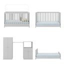 Ver imagem 5 de Berço 3 em 1 com Colchão e Guarda-roupas 4 Portas 1 Gaveta Multimóveis Mp4162 Branco