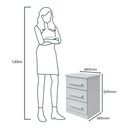 Ver imagem 3 de Mesa de Cabeceira 3 Gavetas Baião Branco Lopas