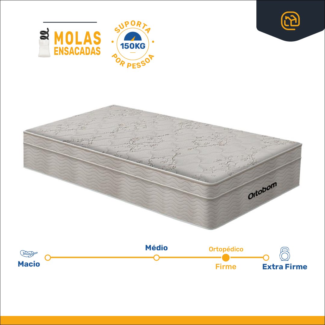 Cama Box Baú e Auxiliar Solteiro com Colchão de Molas Ensacadas Ortobom Airtech Springpocket - 4