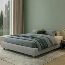 Ver imagem 2 de Cama King Japonesa Pés Madeira 209cm Firenze Bouclé Cinza Claro - Nexta Casa