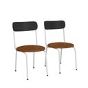 Ver imagem 2 de Kit 2 Cadeiras de Jantar Estofadas Modelo 188 Aço Carbono Branco