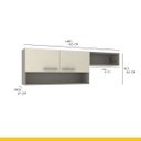 Ver imagem 3 de Armário Aéreo 2 Portas Nicho Geladeira 165 Cm Cozinha Madri Mdp Cinza Champanhe - Clicklar