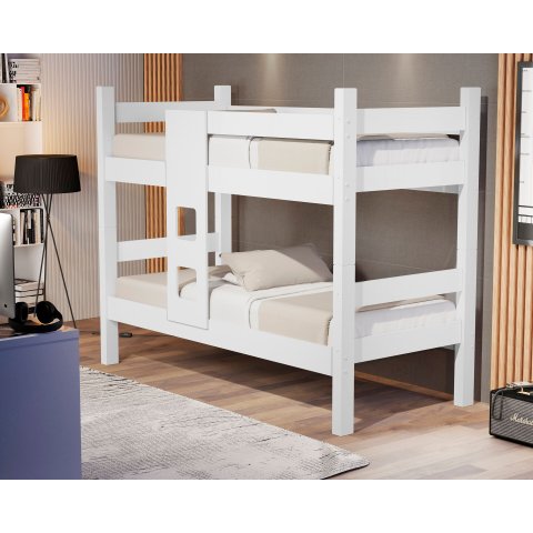 Beliche Solteiro de Mdf Leticia Branco para Quarto Moderno que Vira Duas Camas Reforçada