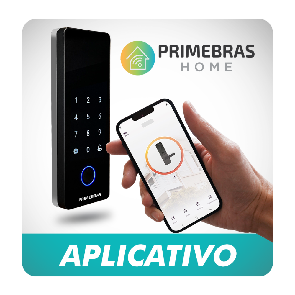 Fechadura Digital Biométrica Primebras Athenas Vidro Bluetooth - 2
