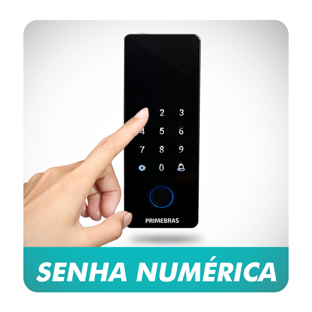 Fechadura Digital Biométrica Primebras Athenas Vidro Bluetooth - 4
