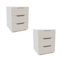 Ver imagem 3 de Conjunto 2 Mesa de Cabeceira 3 Gavetas 40cm Madri Politorno Móveis